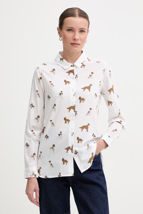 Barbour koszula damska z bawełny Safari biała LSH1357