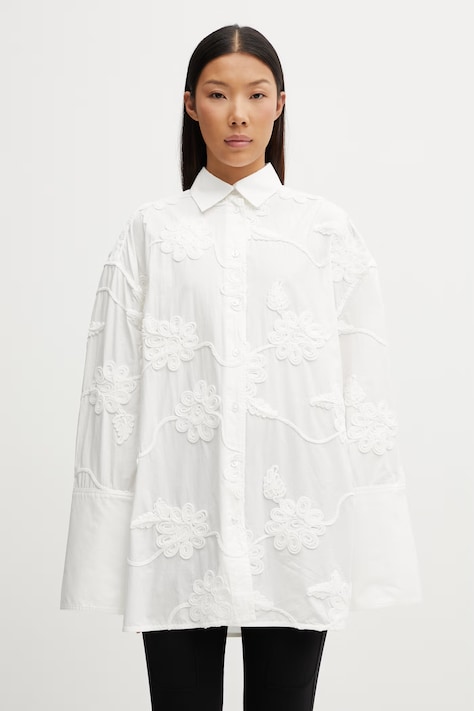 Rotate koszula bawełniana damska biała 115558400