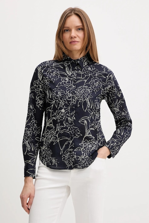 Gant koszula bawełniana damska kolor granatowy regular z kołnierzykiem klasycznym 4300661