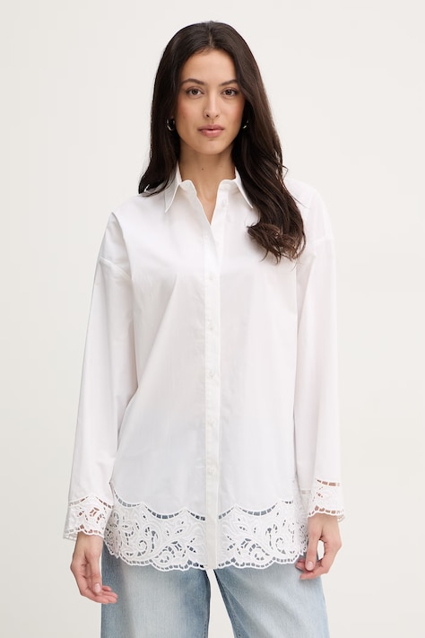 Twinset рубашка женская из хлопка белая однотонная 261TP2430