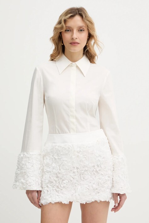 Twinset koszula damska kolor beżowy regular z kołnierzykiem klasycznym 261AP2232