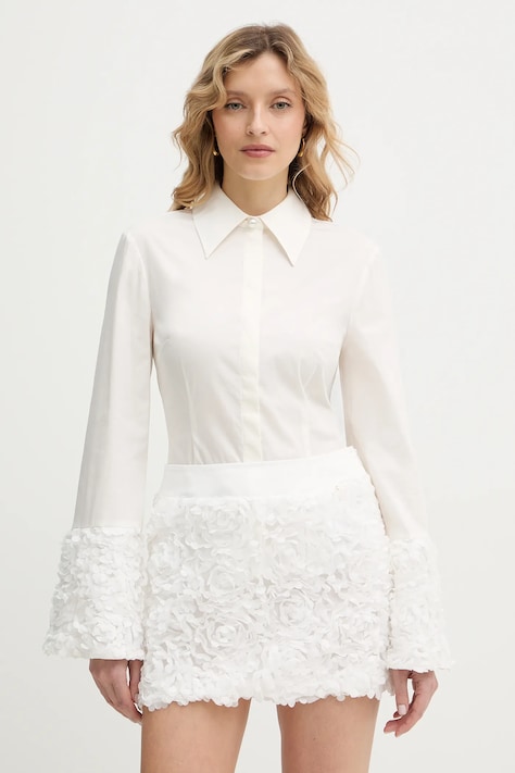 Twinset koszula damska kolor beżowy regular z kołnierzykiem klasycznym 261AP2232