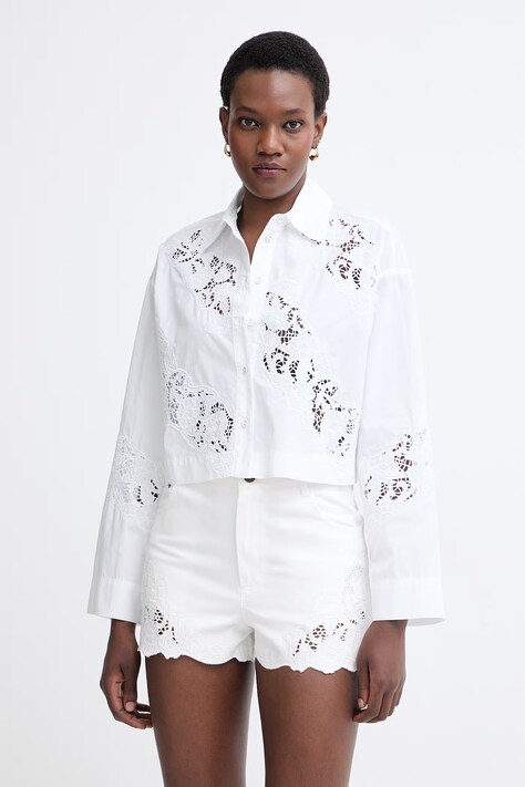 Twinset сорочка жіноча бавовняна біла однотонна 261TT2031