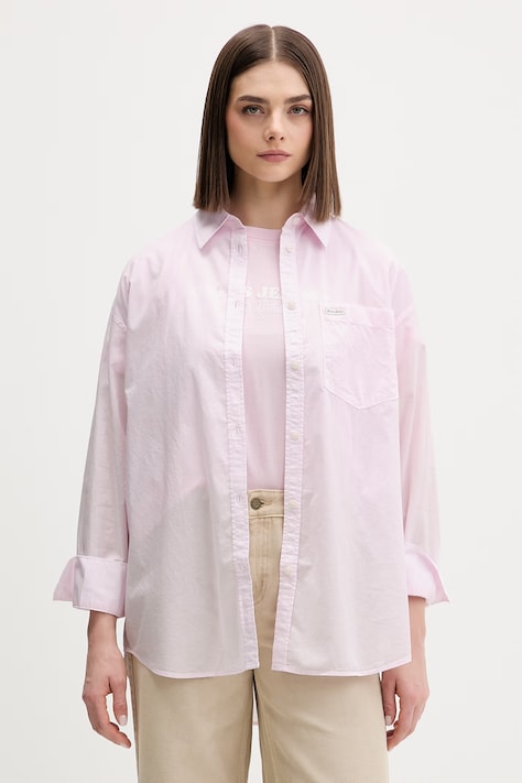 Guess Jeans koszula damska bawełniana różowa W6GHC2 WN861