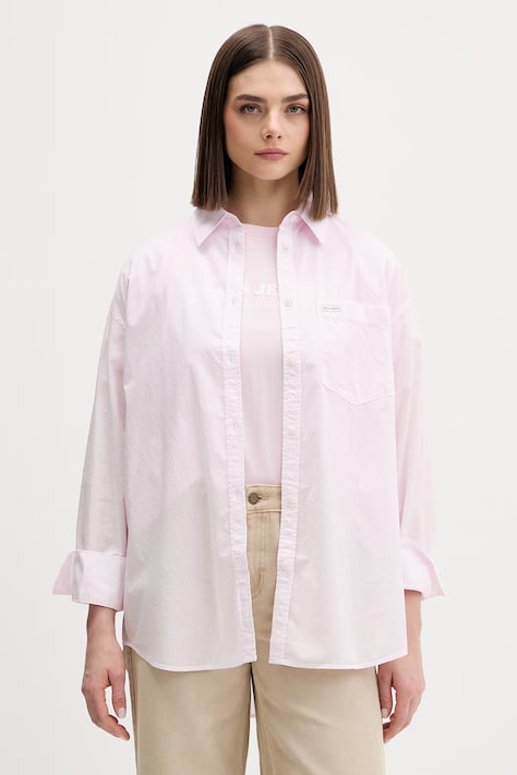 Guess Jeans dámska bavlnená košeľa ružová W6GHC2 WN861