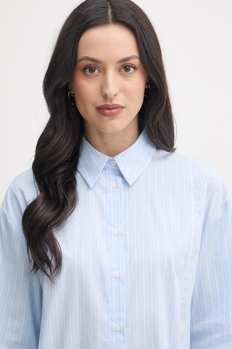 Sisley сорочка жіноча бавовняна — SS26-KDD0BL, блакитний — фото 4