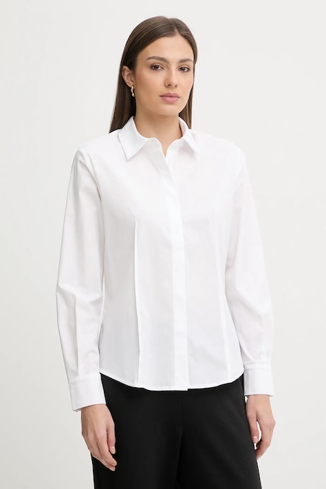 Sisley koszula damska kolor biały regular z kołnierzykiem klasycznym 5E7SLQ0AD
