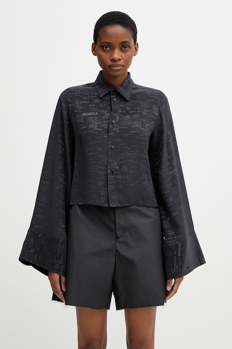 MM6 Maison Margiela koszula damska z wiskozą czarna S52DT0044.M35737.002J