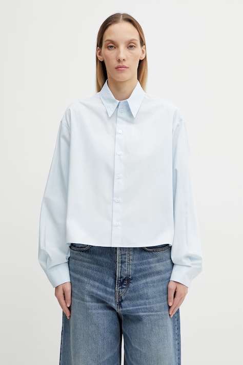 MM6 Maison Margiela cotton shirt blue color relaxed S52DT0064.M35480.501