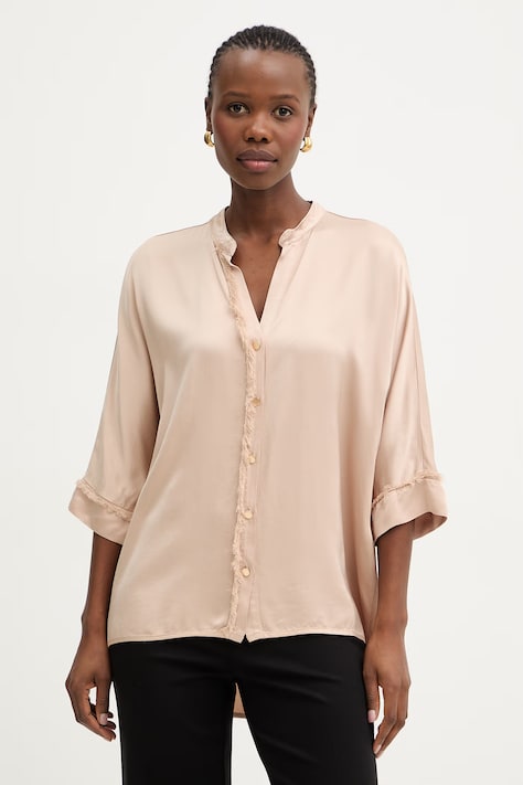 Fracomina koszula damska z wiskozy beżowa FS26ST6014W41301