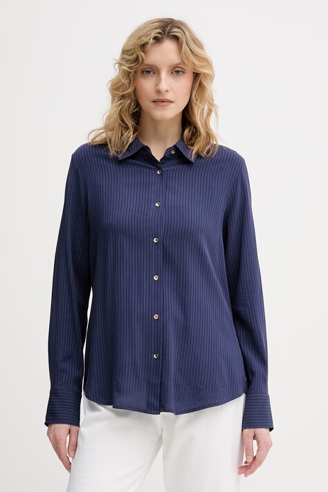 United Colors of Benetton Πουκάμισο γυναικείο με βισκόζη σκούρο μπλε 5LRGDQ0DK
