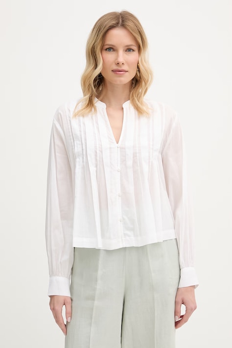 United Colors of Benetton рубашка женская хлопковая белая однотонная 5SI1DQ0E5