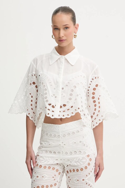 Charo Ruiz Ibiza koszula Storm damska kolor biały relaxed z kołnierzykiem klasycznym 263200