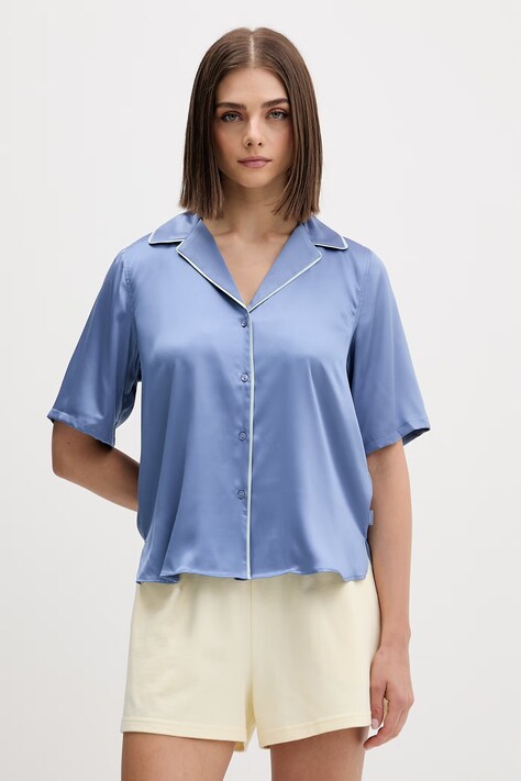 Calvin Klein Underwear koszula piżamowa damska niebieska LV00QS7657