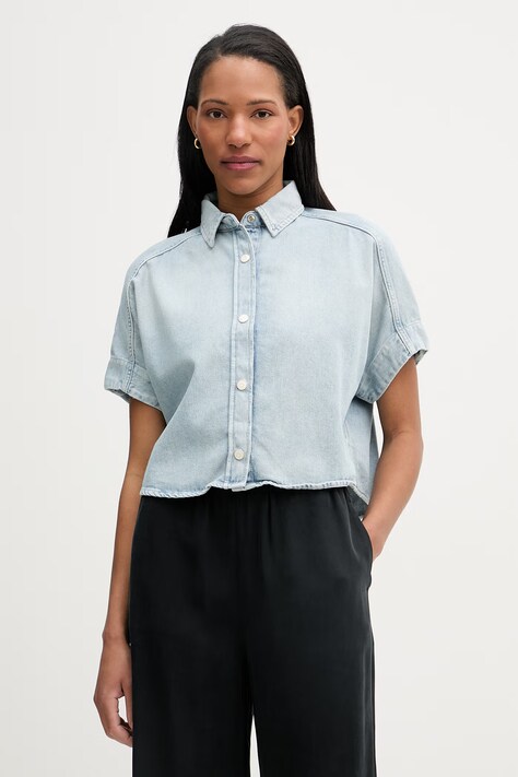 Marc O'Polo koszula damska jeansowa niebieska gładka 5000008041