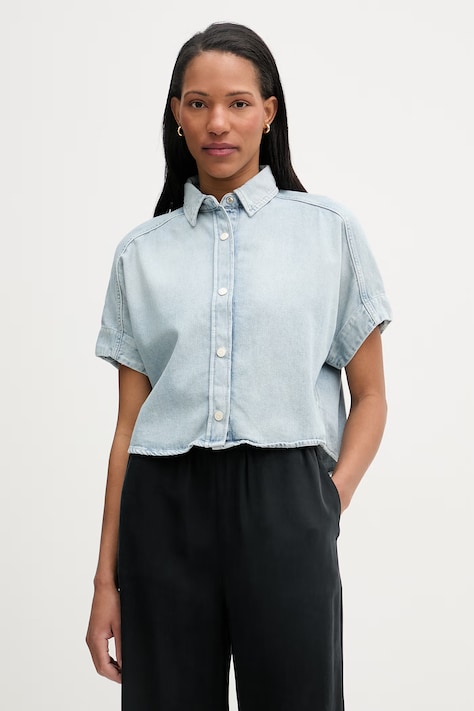 Marc O'Polo koszula damska jeansowa niebieska gładka 5000008041