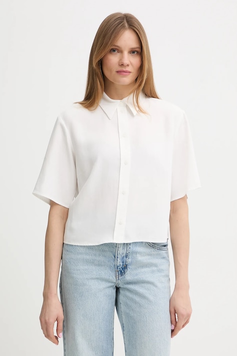 Marc O'Polo koszula damska kolor biały regular z kołnierzykiem klasycznym 5000008068