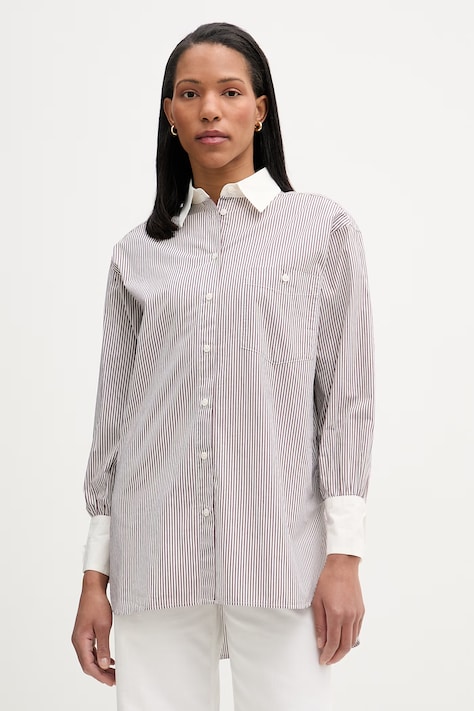 Marc O'Polo Koszula damska bawełniana bordowa w paski 5000008172