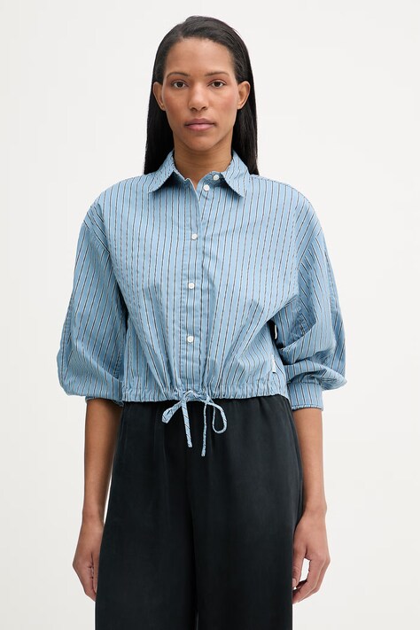 Marc O'Polo koszula damska z bawełny niebieska w paski 5000008242