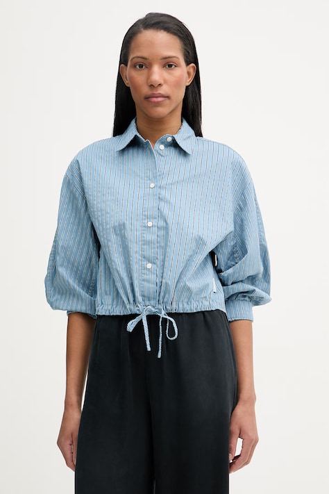 Marc O'Polo koszula damska z bawełny niebieska w paski 5000008242