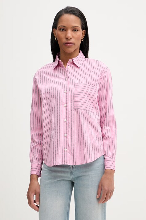 Marc O'Polo cămașă pentru femei, din bumbac roz cu dungi 5000009585