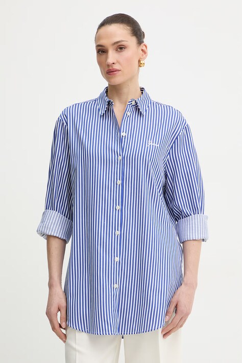 Guess koszula damska bawełniana TECLA niebieska w paski W6GH39 W1849