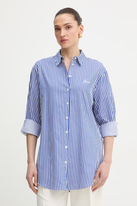 Guess koszula damska bawełniana TECLA niebieska w paski W6GH39 W1849
