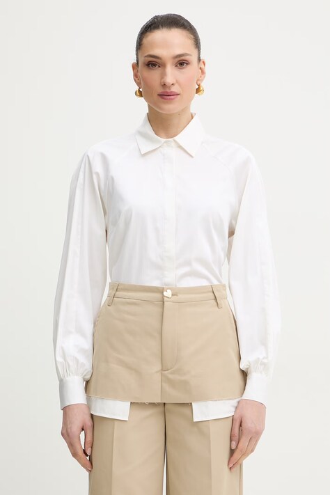 Guess Риза женска памучна ERIKA бежова W6GH66 W2047