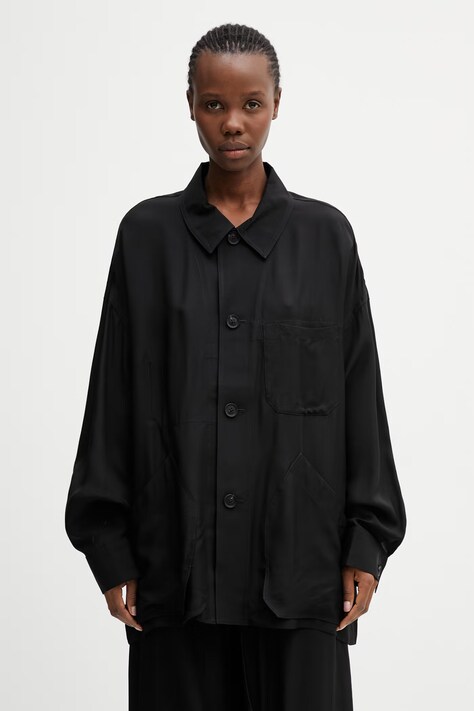 Y-3 CHORE JKT/SHRT koszula wiskozowa damska czarna gładka KH2595