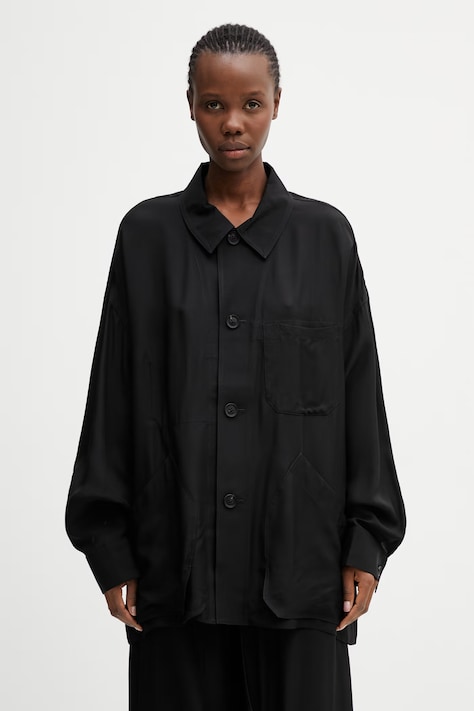 Y-3 CHORE JKT/SHRT koszula wiskozowa damska czarna gładka KH2595