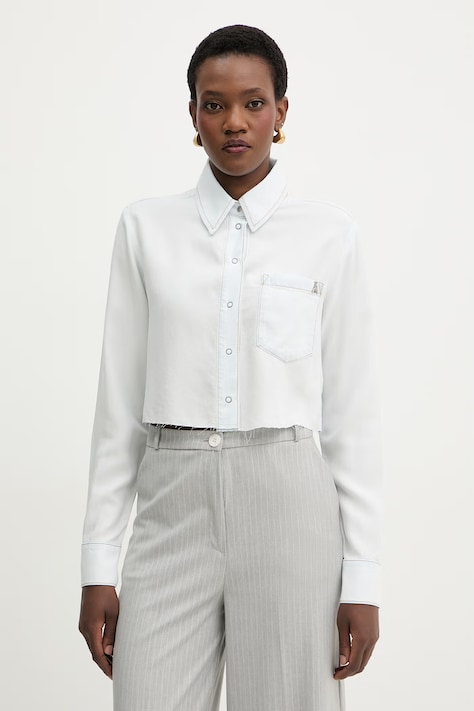 Patrizia Pepe koszula damska jeansowa niebieska gładka 2C1665 D9A0