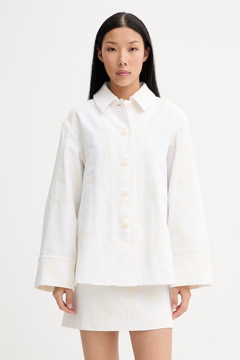 Marimekko риза дамска с памук бежова 095136