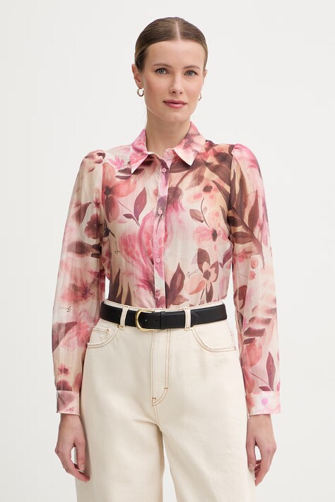 Gaudi koszula damska beżowa w kwiaty 611FD45038