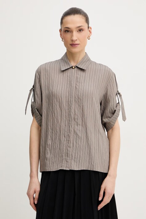 Sessun koszula damska beżowa w paski 26210006