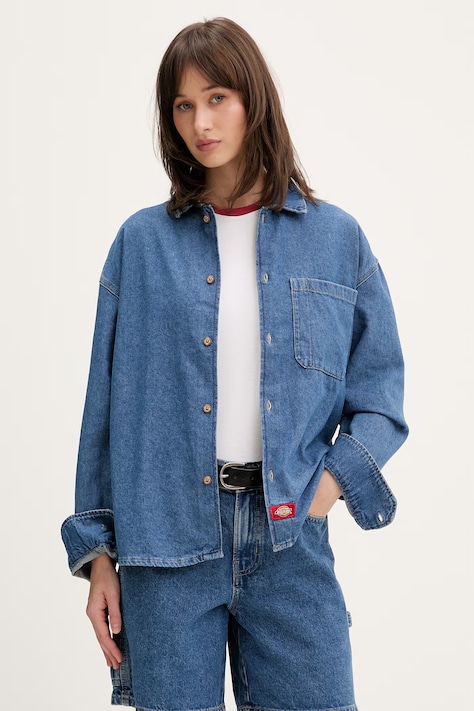 Dickies košulja ženska traper plava bez uzorka DK0A8826CLB1