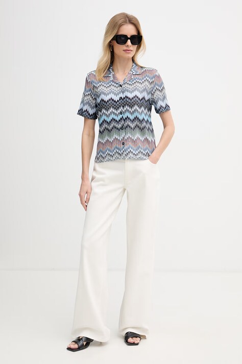 Missoni сорочка жіноча віскозна — SS26-KDD0HL, блакитний — фото 2