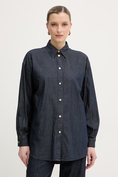 Armani Exchange koszula damska jeansowa granatowa gładka XW002258 AF21337