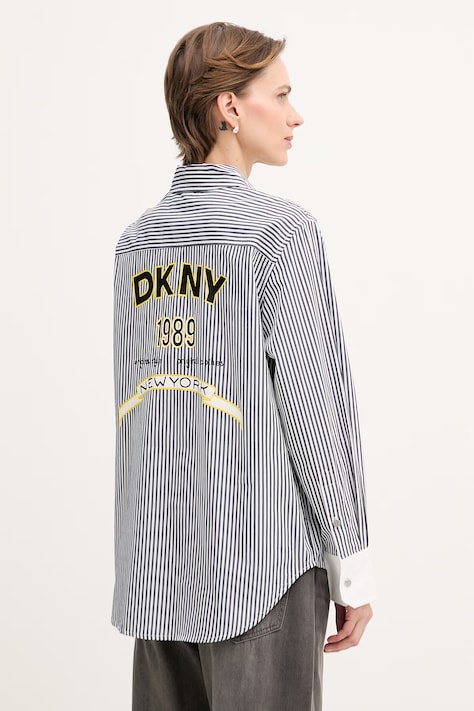 DKNY koszula damska bawełniana granatowa w paski P6BM0EKJ