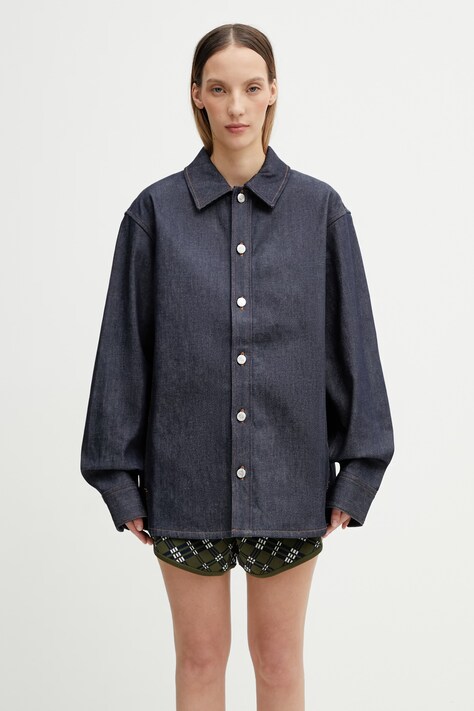 A.P.C. Surchemise koszula z bawełną damska granatowa COGDF.M32022