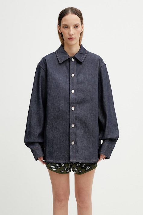 A.P.C. Surchemise koszula z bawełną damska granatowa COGDF.M32022