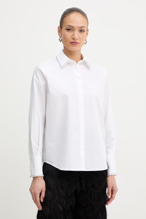Karl Lagerfeld koszula damska bawełniana biała gładka B2W11003