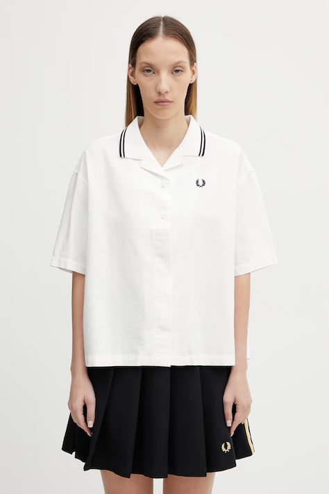 Fred Perry košile dámská bavlněná bílá hladká G2177