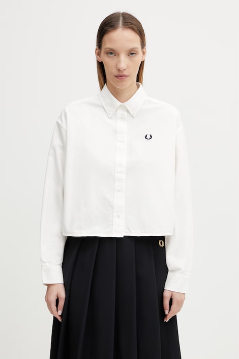 Fred Perry koszula damska bawełniana biała gładka G2178