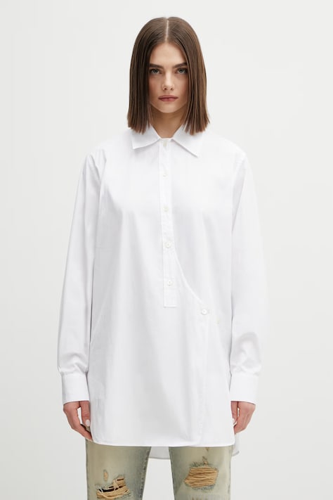 Our Legacy koszula bawełniana Wave damska kolor biały relaxed z kołnierzykiem klasycznym W2262WFW