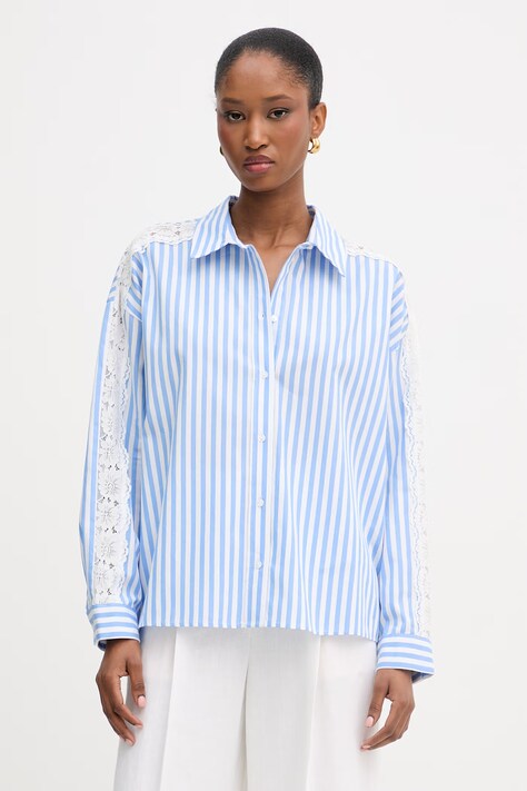 Morgan koszula damska bawełniana niebieska w paski CARAY