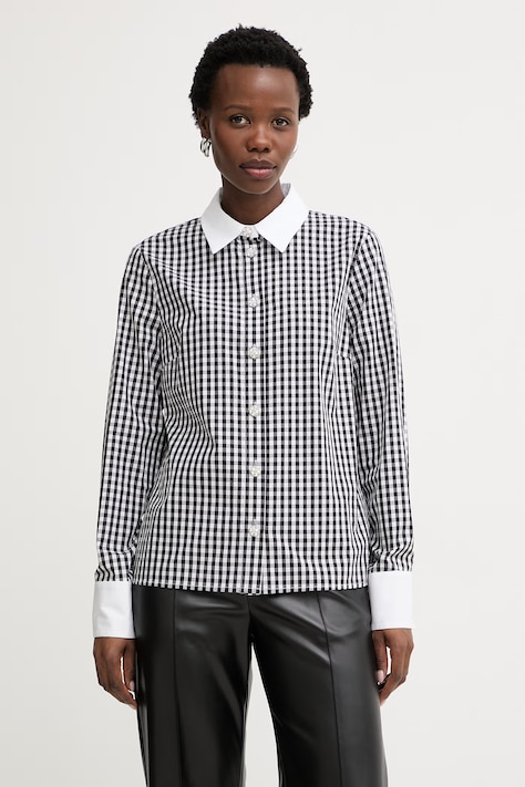 Morgan koszula damska bawełniana czarna w kratkę CVICHY