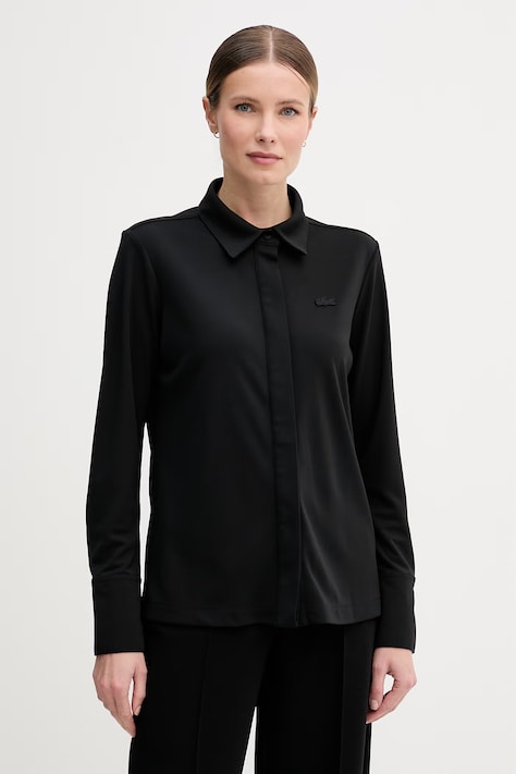 Lacoste koszula damska czarna gładka CF2631