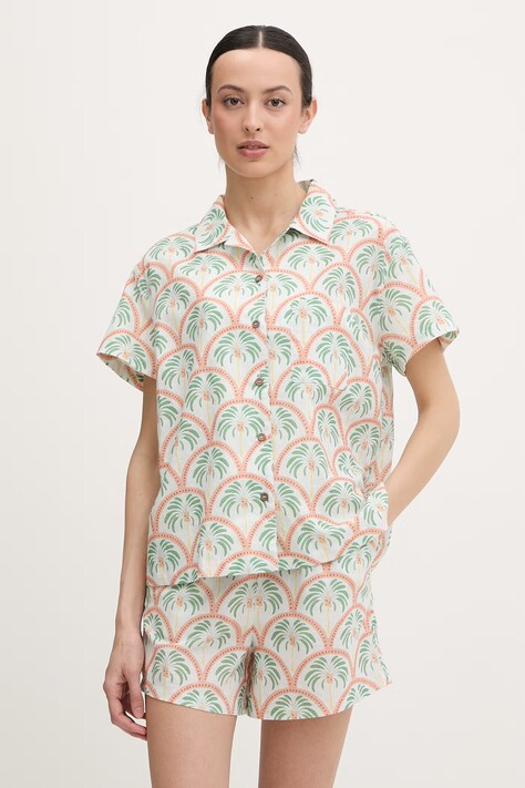 Hurley koszula damska bawełniana BEACH biała WVSEU00009