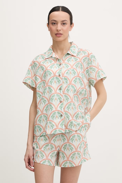 Hurley koszula damska bawełniana BEACH biała WVSEU00009