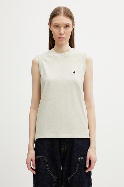 Carhartt WIP W' Nelson A-Shirt top in cotone da donna beige I034514.3IOGD